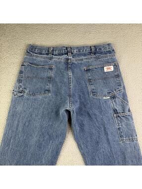 Round House USA Blue Denim Carpenter Jeans Men's 36x30 100% Cotton Workwear EUC
